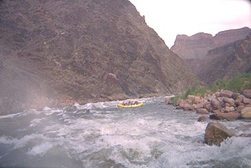 Josie's raft in the middle of Crystal